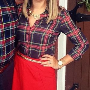 Christmas Plaid J. Crew button down.